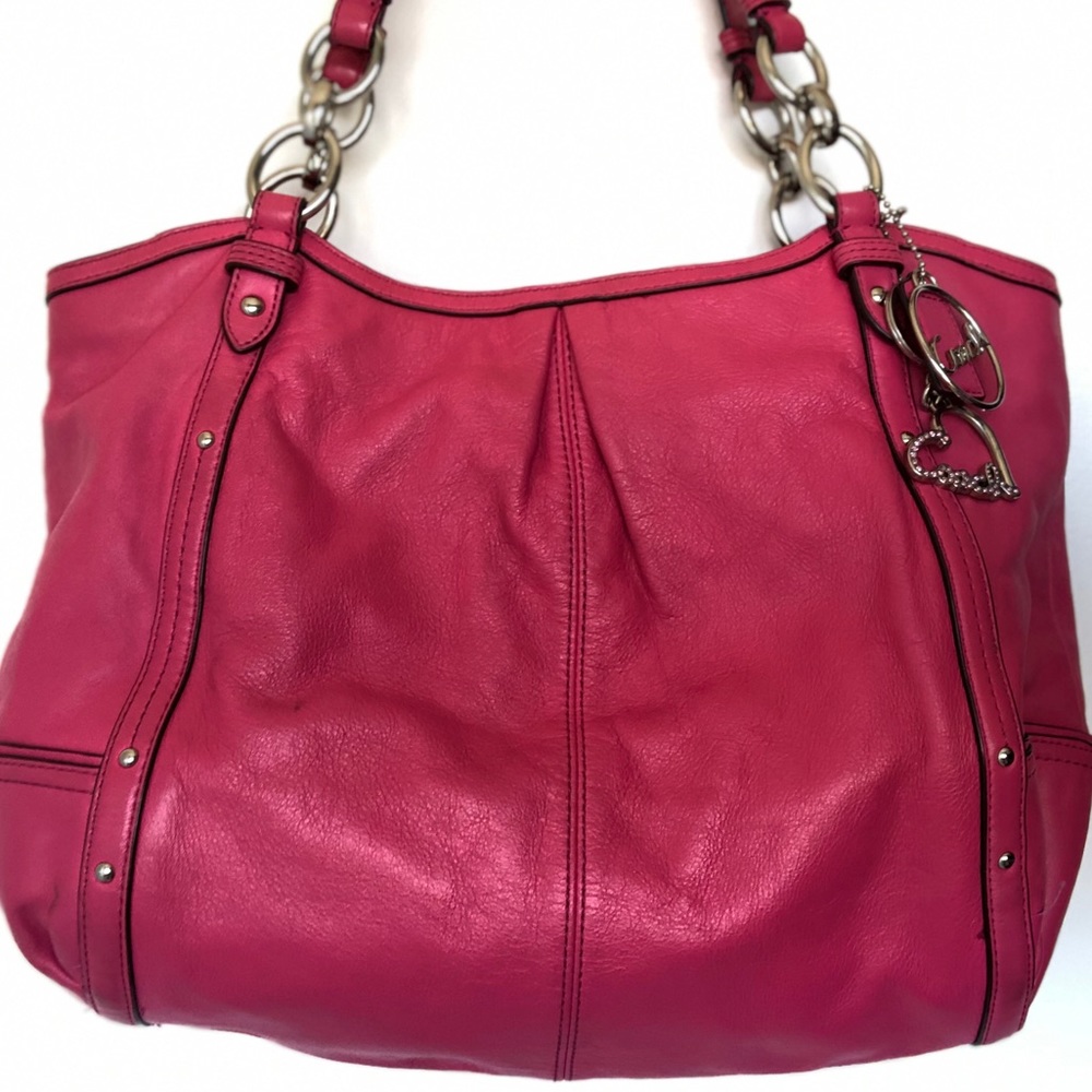 COACH Alexandra Chain Fuchsia tote